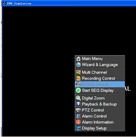 enable sound in MVTEAM DVR menu