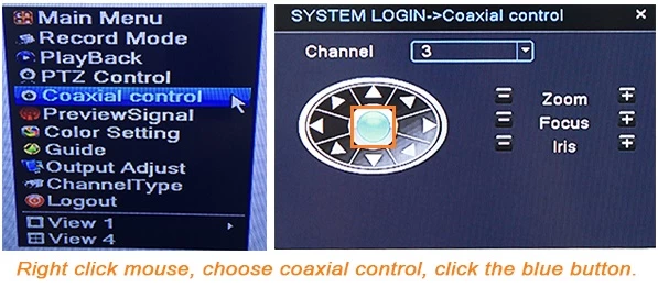 How to Call UTC Control Menu For MVTEAM 5-in-1 DVR?