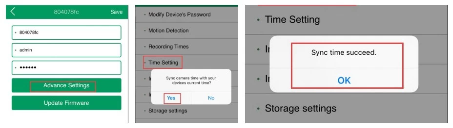 Sync Time Setting--Smart Home WIFI IP Camera