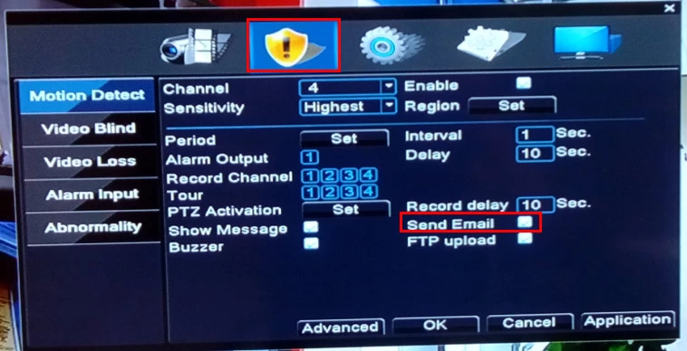 How to set email notification for MVTEAM 5 in 1 DVR?