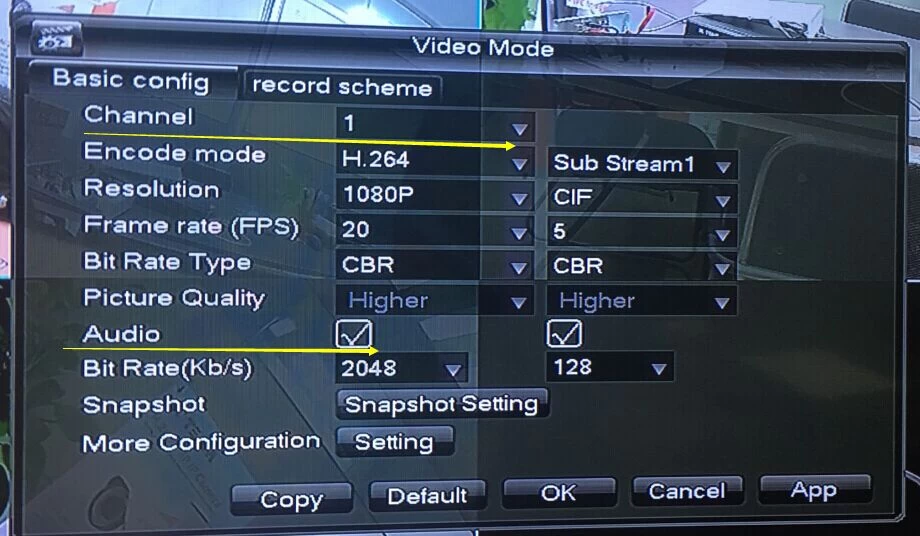 How to setup audio function for DVR(PAH51/53/55 series)?
