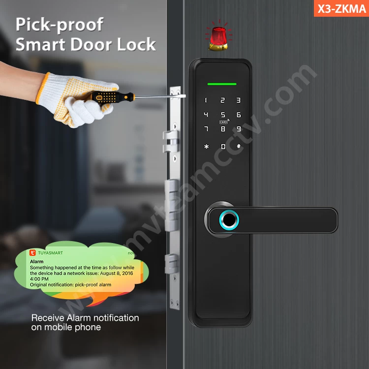 Home Safe WiFi Fechadura Inteligente Keyless Fingerprint Digital Password  NFC Card Smart Lock With HD Door