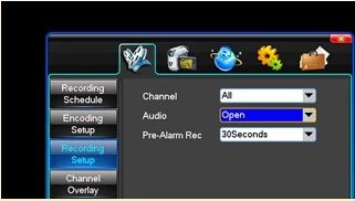 open sound in dvr menu