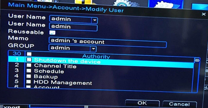 How to change password and add new users for MVTEAM 5 in 1 DVR?