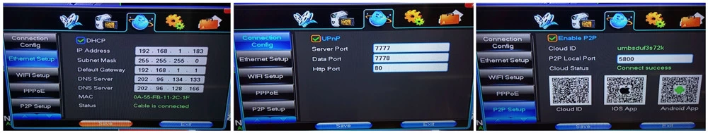 MVTEAM Hybrid DVR Menu