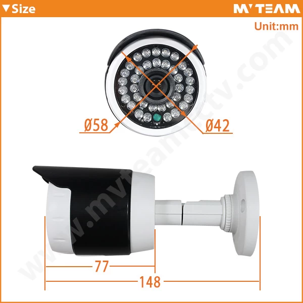 MVTEAM has released a new design bullet camera for both AHD and IP