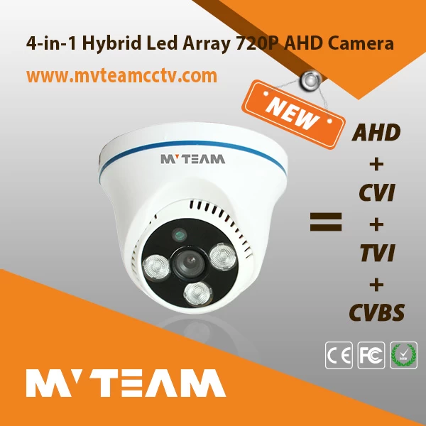 720P Indoor Dome Hybrid AHD Camera With TVI CVI AHD CVBS Modes MVT-TAH22