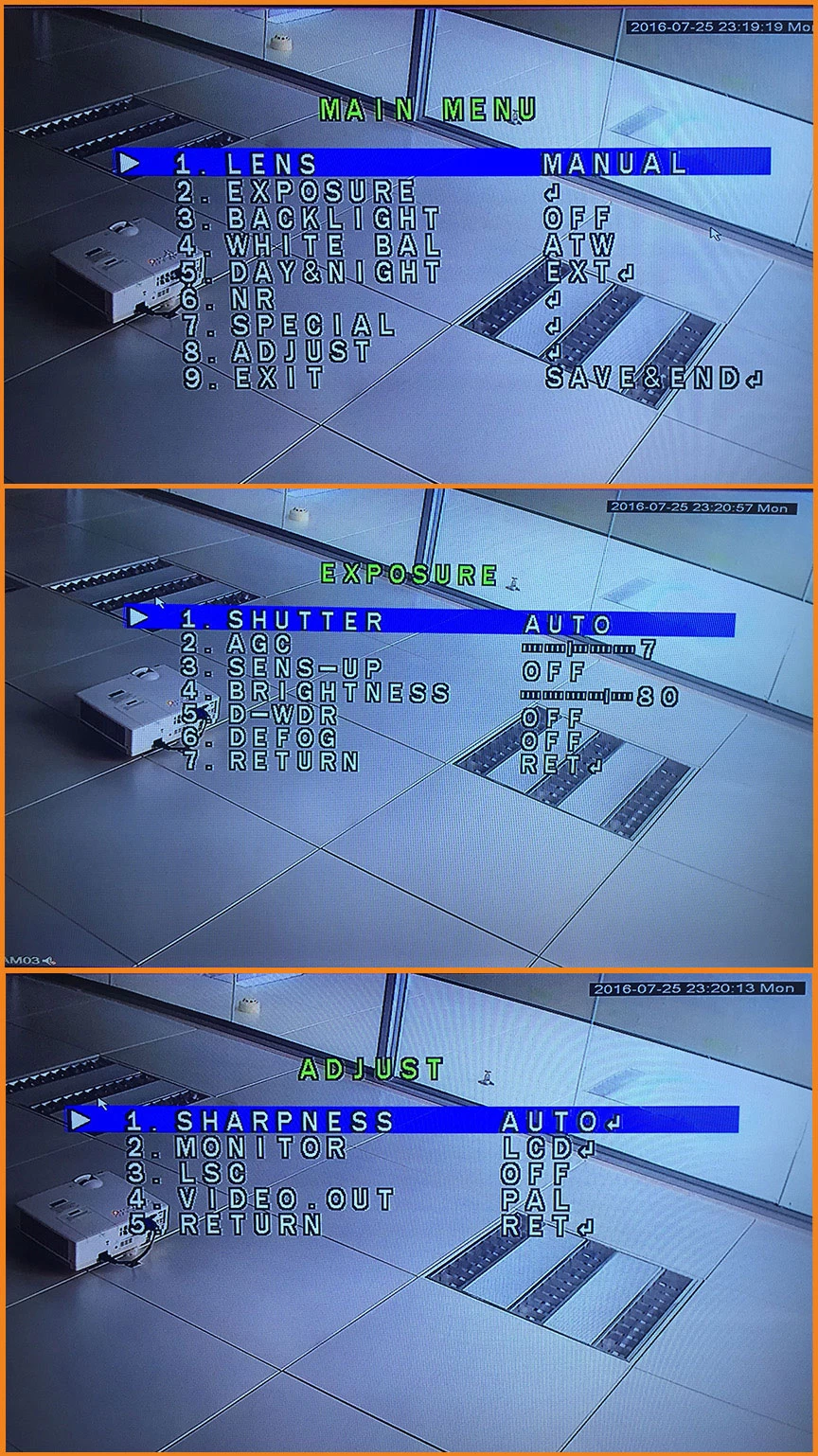 What is the OSD menu stand for on CCTV ? 