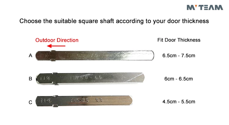 MVTEAM Smart Door Lock Square Shafts