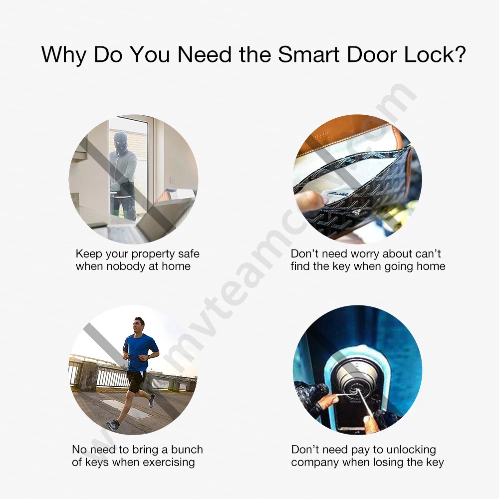 Residential Door Locks Keyless Fingerprint Entry Card Password Available Door Lock System