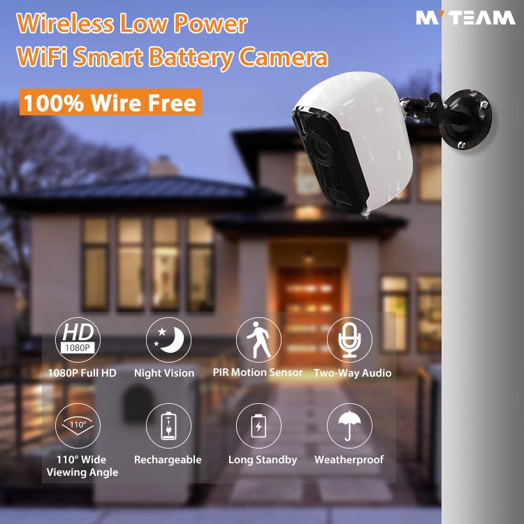 Wireless Smart Battery Camera Waterproof Outdoor IP Security Surveillance Rechargeable Battery Powered WiFi Camera