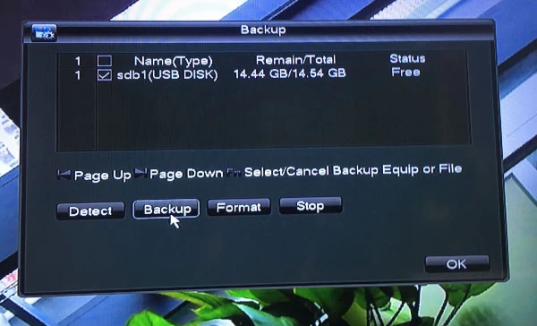 How to use USB flash disk to backup DVR video records(PAH51/53/55 series)?