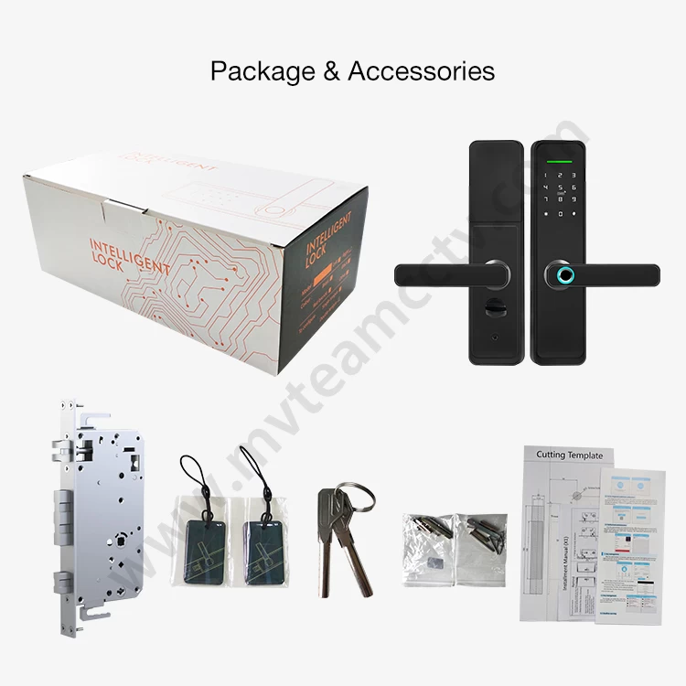 High Security Anti Theft Smart Lock Door Thumbprint Biometric Intelligent Electronic Fingerprint WiFi TTLock Tuya Door Lock 