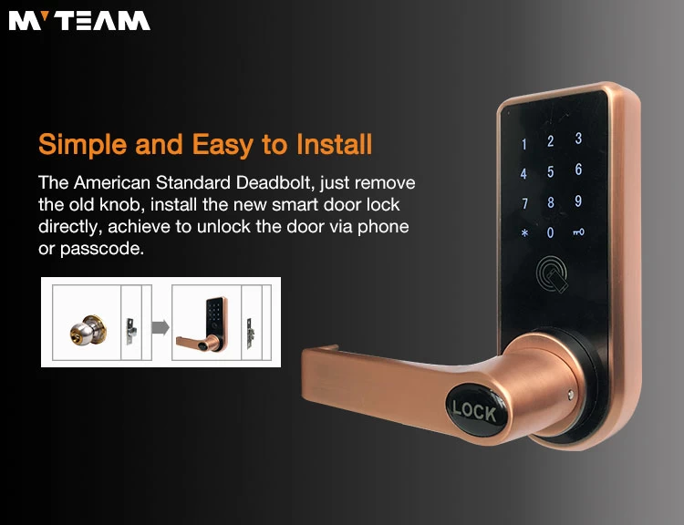 American Standard Door Lock Phone Controlled Bluetooth APP SMS WiFi Electronic Security Keyless Digital Smart Door Lock