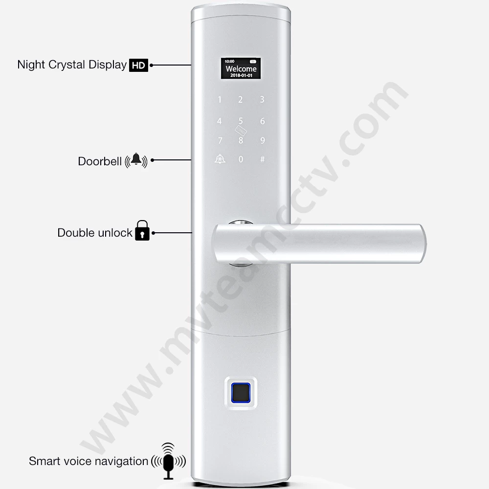 Thumbprint Lock Electronic Smart Keyless Door Lock with Discreet Peek-Proof Touchscreen Keypad, Auto Lock, Battery Backup