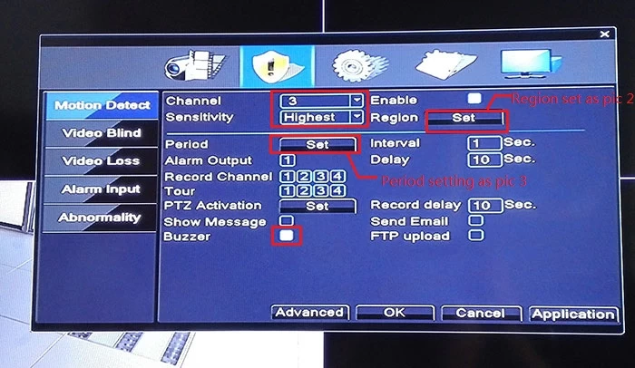 How to set motion detection for MVTEAM 5-in-1 DVR?