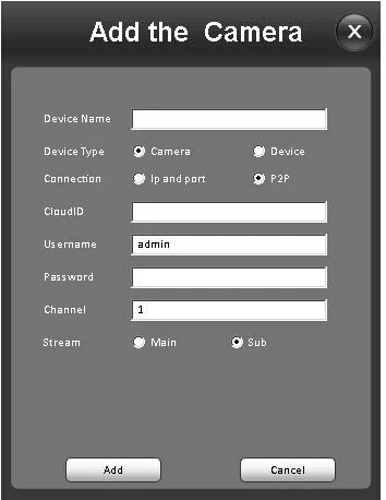 MVTEAM DVR P2P add camera