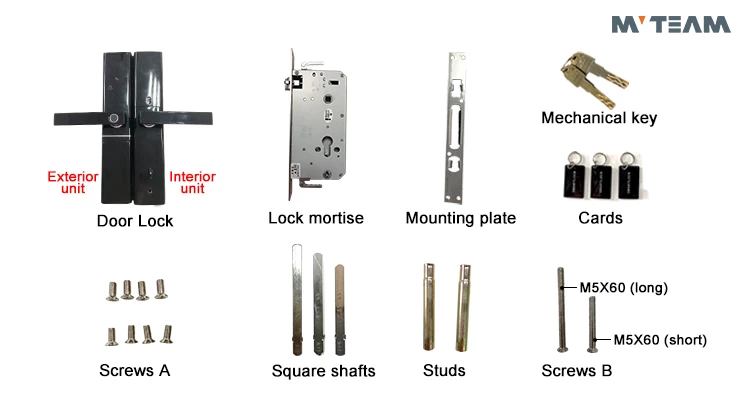 MVTEAM Smart Door Lock Packing list