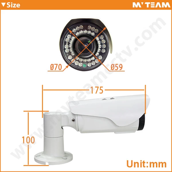 3MP 2048*1536 Resolution Color Waterproof varifocal ir bullet camera(MVT-AH21F)