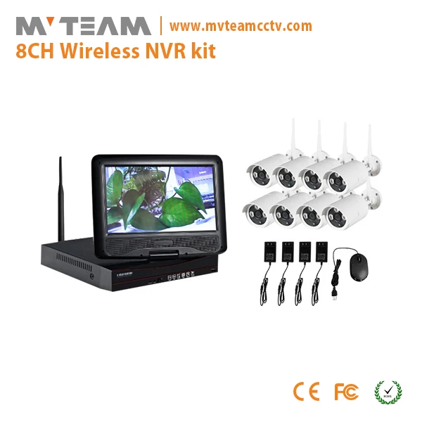 8路无线IP摄像头套件，包括10英寸的液晶屏和WIFI模块（MVT-K08）