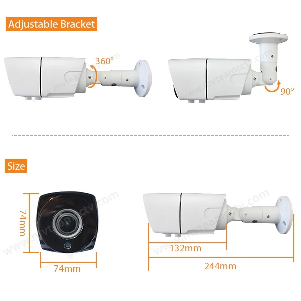 China Waterproof IP66 Varifocal Lens AR(antireflection) Panel Infrared AHD camera(MVT-AH18)
