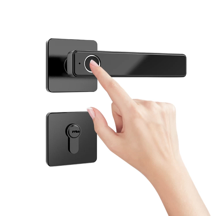 الصين MVTEAM سبليت تصميم قفل الباب الذكي ذكي الأمن الرئيسية الباب مقبض قفل بصمة مع مفتاح ميكانيكي الصانع