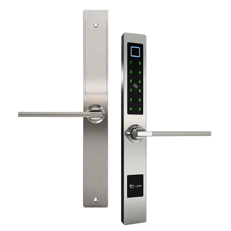 Slim Smart Lock para puerta de vidrio de aluminio TTLock APP Control de teléfono inteligente WiFi Wireless Remote Fingerprint Door Lock