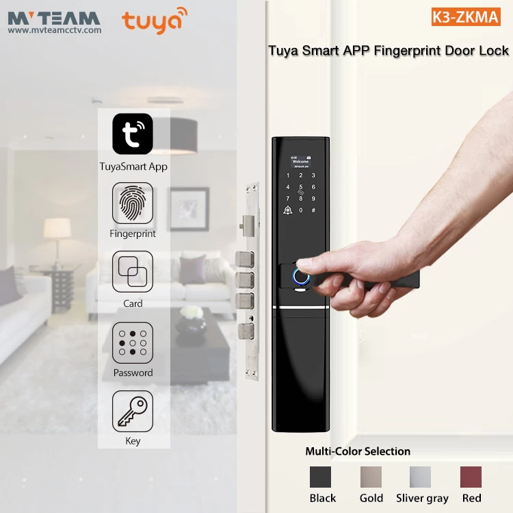 Tuya智能锁WiFi电话控制无钥匙APP代码卡指纹智能门锁，适用于家庭，办公室，酒店，Airbnb，别墅
