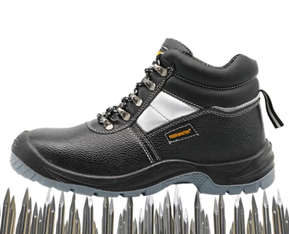 China Puncture resistant safety shoes, steel vs. woven fabric midsoles. manufacturer