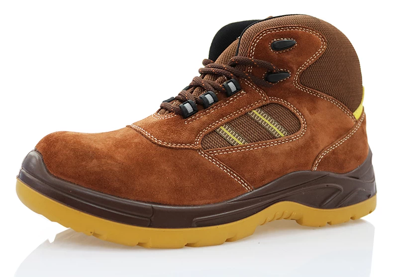 0145 high ankle suede leather pu injection work safety shoes