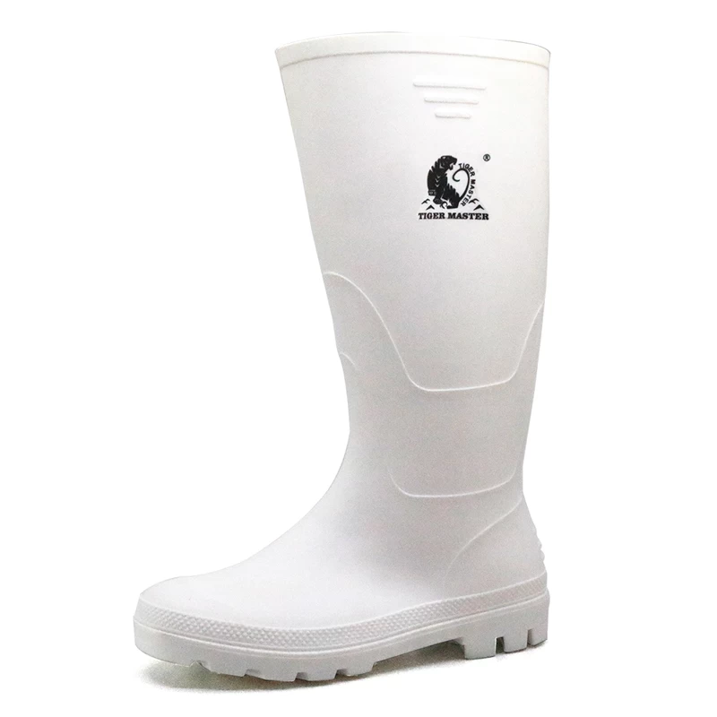 102-5白色防水非安全食品工业pvc雨靴，用于男士工作