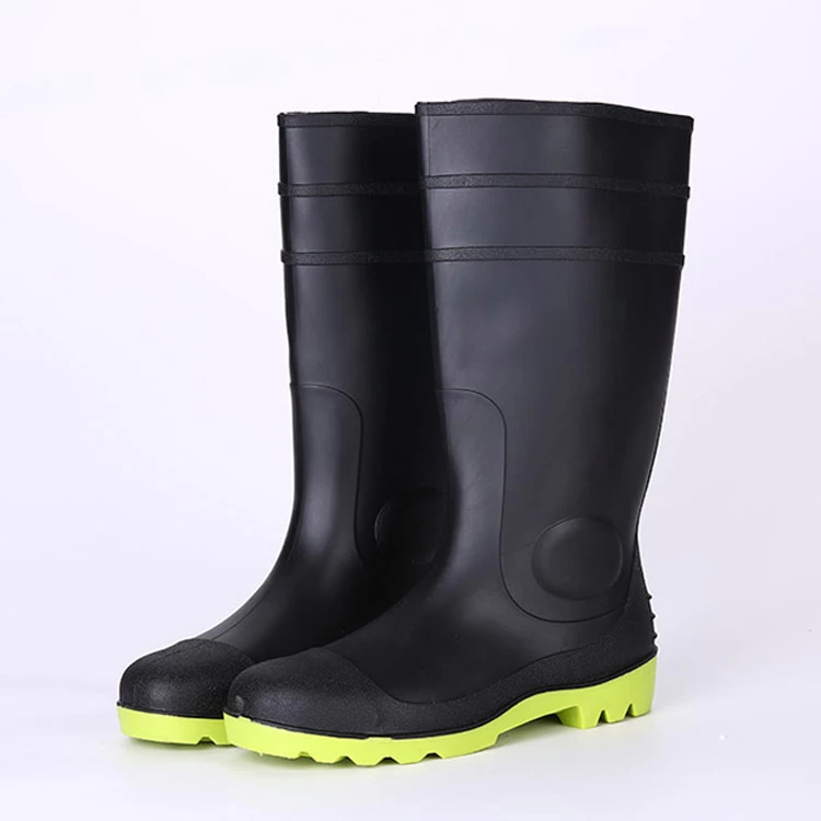 106-3 lluvia de seguridad baratos botas con puntera de acero y placa de acero