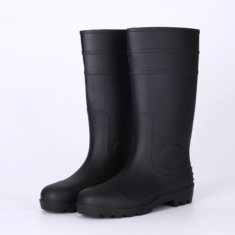106 nero pvc pioggia stivali di sicurezza con puntale in acciaio e lamiera di acciaio