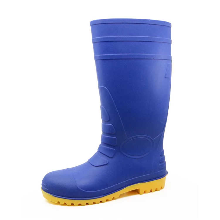 108-6 stivali da pioggia di sicurezza blu in acciaio con puntale in linea