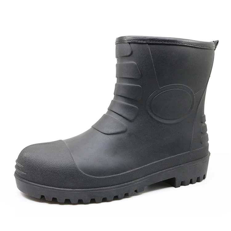 108L low ankle black steel toe oil resistant work boots pvc