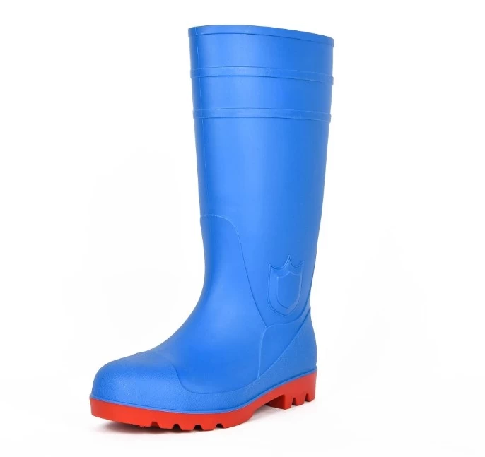111 nuovi stivali da pioggia di sicurezza in acciaio resistente all'olio blu di design in pvc