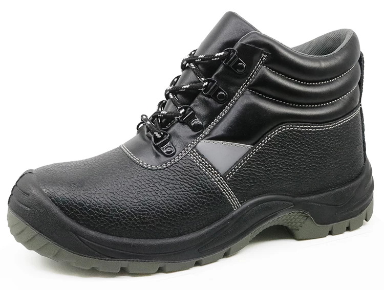 3004 black oil acid resistant leather safety shoes with steel toe cap