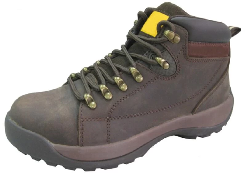 3096 EVA橡胶鞋底棕色皮革工业安全鞋男士工作