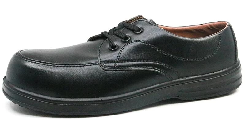 6001 zapatos de seguridad ejecutivos de punta de material compuesto de cuero de microfibra sin metal para hombres