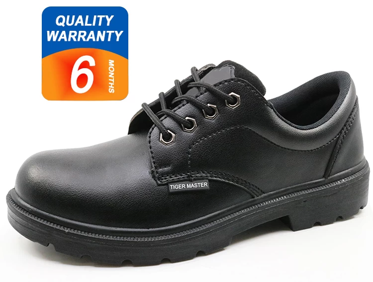 6005 Black microfiber leather anti slip executive steel toe safety shoes