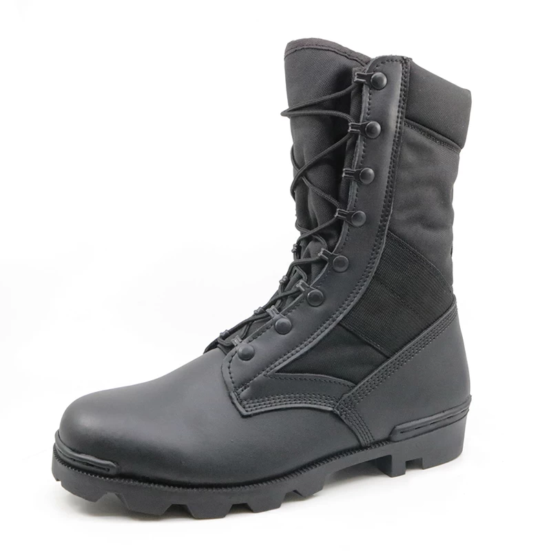 B935 Black waterproof genuine leather military army boots