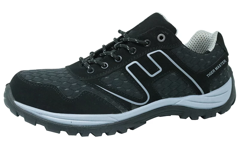 BTA007 pu injeção de fibra de vidro toe sapatos de segurança para homens