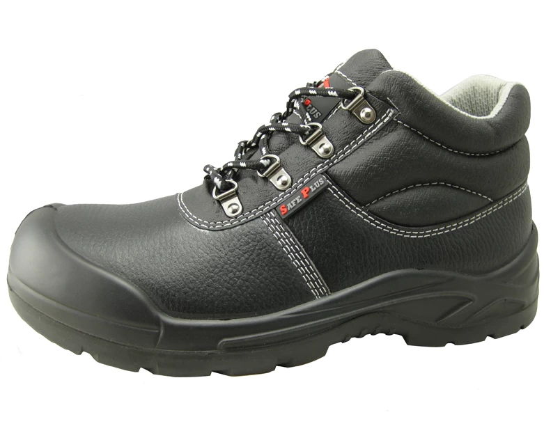 鋼のつま先とプレートバッファローレザー鉱山安全靴
