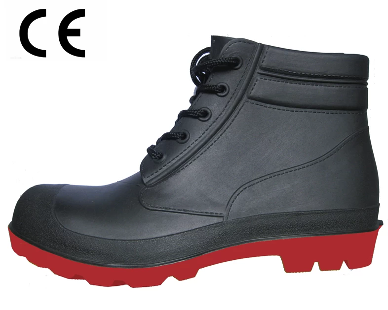 CE standard steel toe and steel plate ankle pvc rain shoes