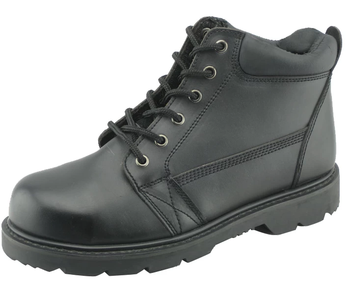 Corrected leather rubber sole goodyear work safety shoes