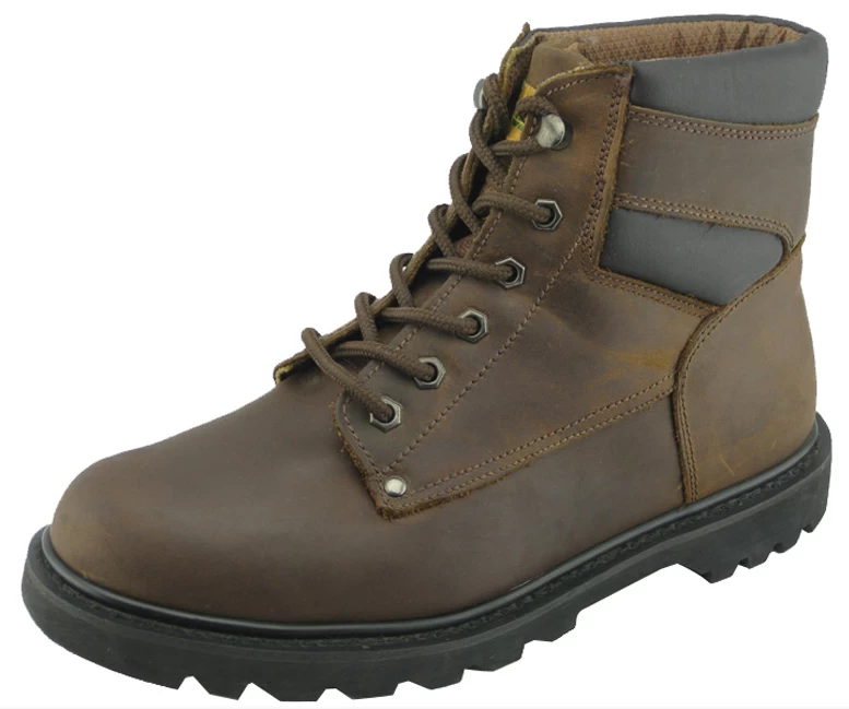 Crazy horse leather rubber sole goodyear welted work safety boots