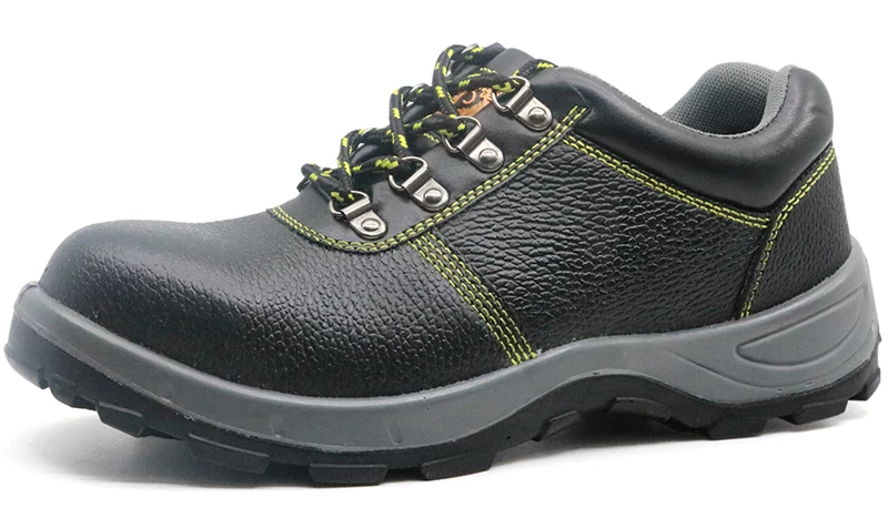 DTA001L black leather anti static steel toe cap men work shoes