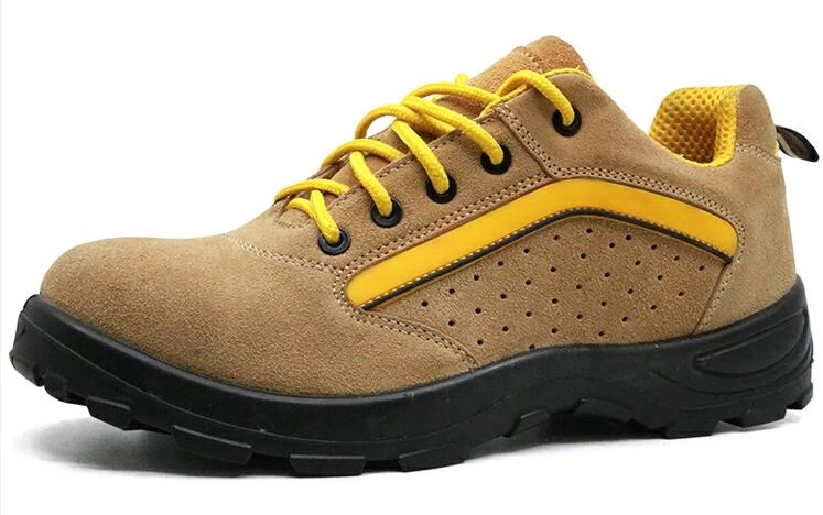 DTA038 Yellow suede leather steel toe puncture proof sport safety shoes