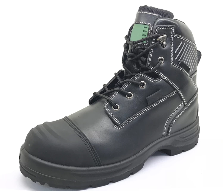 ENS014 high ankle black steel safety boots men