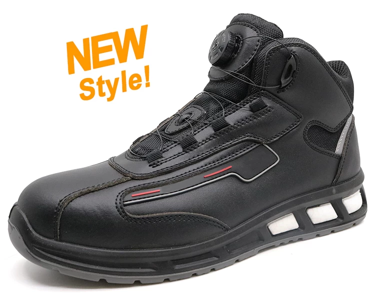 ETPU05 black leather anti static fiberglass toe metal free stylish safety boot
